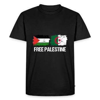 Algérie Cadeau Palestine Palestine Libre Gaza - T-shirt Premium bio Homme - noir - Devant - Nico (187cm)