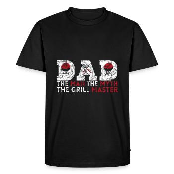 PAPA DER MAN THE MYTH OF THE GRILL MASTERS - Men's Premium Organic T-Shirt - black - Front - Nico (187cm)