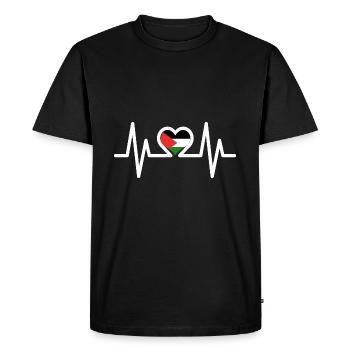 Cœur Palestine Liberté pour la Palestine Gaza - T-shirt Premium bio Homme - noir - Devant - Nico (187cm)