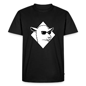 Sheep with sun glasses Cool ram - Men's Premium Organic T-Shirt - black - Front - Nico (187cm)