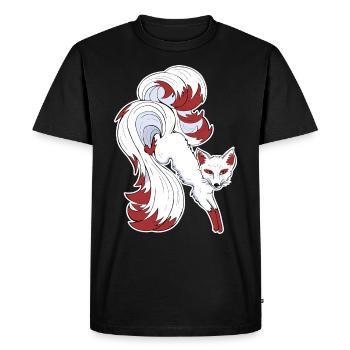 Renard à neuf queues - T-shirt Premium bio Homme - noir - Devant - Nico (187cm)