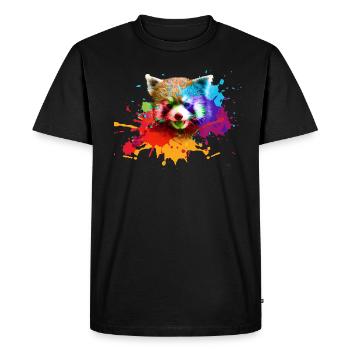Red panda, graffiti, painting, panda bear, bear, colorful - Men's Premium Organic T-Shirt - black - Front - Nico (187cm)