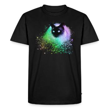 Siam Cat,Coloré,Graffit,iPainting Art,Cat,Rétro - T-shirt Premium bio Homme - noir - Devant - Nico (187cm)
