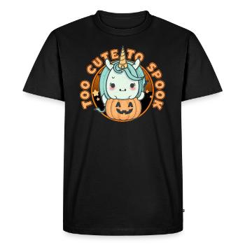Creepy October Cute Halloween Unicorn - Men's Premium Organic T-Shirt - black - Front - Nico (187cm)