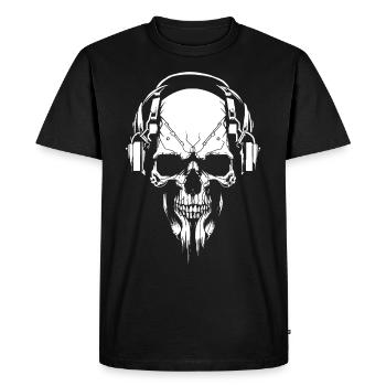 Skull Bart Headphones - Men's Premium Organic T-Shirt - black - Front - Nico (187cm)