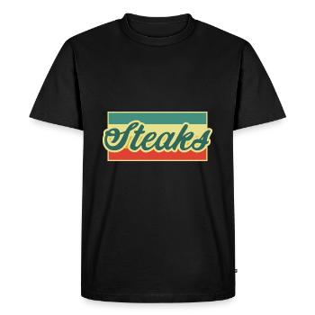 Steak - T-shirt Premium bio Homme - noir - Devant - Nico (187cm)