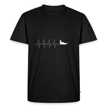 battement coeur musher - T-shirt Premium bio Homme - noir - Devant - Nico (187cm)