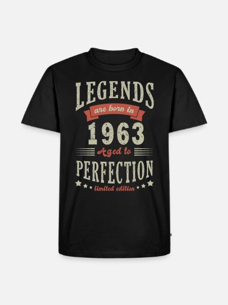 legende født i 1963 Gave anniversair 60 år - Herre Premium økologisk T-shirt - sort