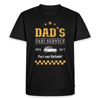 Service de taxi pour papas - T-shirt Premium bio Homme - noir - Devant - Nico (187cm)
