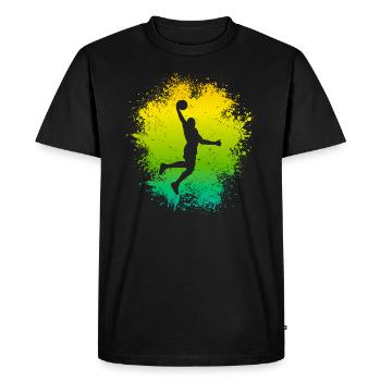 Dunking Basketteur Joueur de basket-ball Joueur de basket-ball Enfants - T-shirt Premium bio Homme - noir - Devant - Nico (187cm)