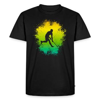 Joueur de floorball Floorball Joueur de floorball - T-shirt Premium bio Homme - noir - Devant - Nico (187cm)