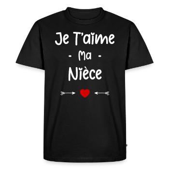 je t'aime ma Nièce - T-shirt Premium bio Homme - noir - Devant - Nico (187cm)