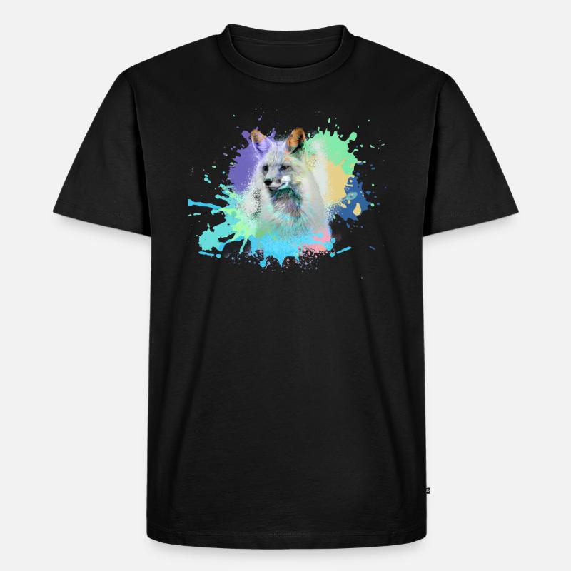 fuchs ,Graffiti, Malerei,fuchs ,aquarell - Männer Premium Bio T-Shirt - Schwarz