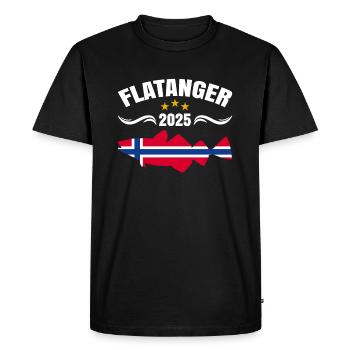 Norwegen Angeln 2025 Flatanger - Männer Premium Bio T-Shirt - Schwarz - Vorne - Nico (187cm)