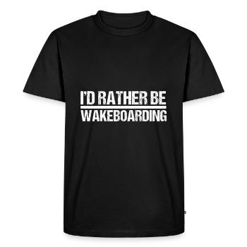 I would rather wakeboard wakeboard wakesurfing - Men's Premium Organic T-Shirt - black - Front - Nico (187cm)