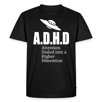 Adhd slogan - T-shirt Premium bio Homme - noir - Devant - Nico (187cm)