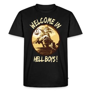 Welcome in Hell Boys T-Shirt - Men's Premium Organic T-Shirt - black - Front - Nico (187cm)