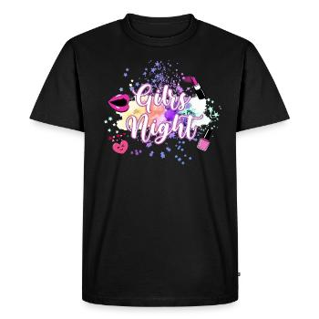 Nuit des filles,Star,Rose,Rose,Girly,Coloré,Aquarelle - T-shirt Premium bio Homme - noir - Devant - Nico (187cm)