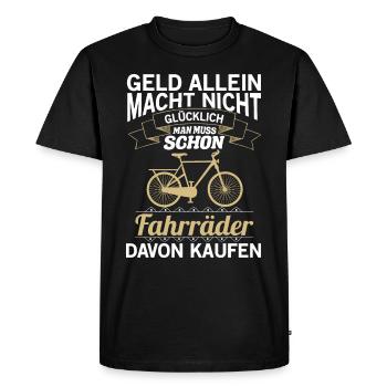 Fahrräder Fahrrad Geld Spruch Radfahrer Geschenk - Männer Premium Bio T-Shirt - Schwarz - Vorne - Nico (187cm)