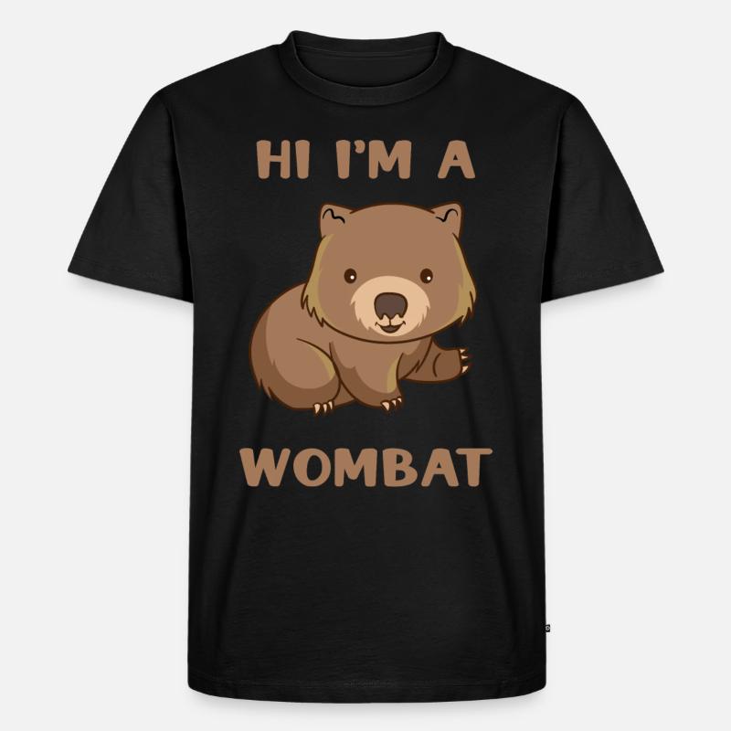 Ich Bin Ein Wombat - Männer Premium Bio T-Shirt - Schwarz
