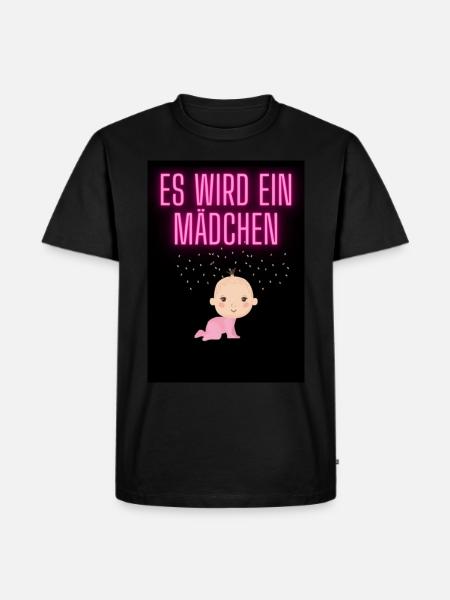 Es wird ein Mädchen - Männer Premium Bio T-Shirt - Schwarz
