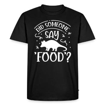 Quelqu'un a-t-il dit « nourriture », « mignon », - T-shirt Premium bio Homme - noir - Devant - Nico (187cm)