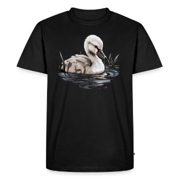 Bébé cygne Oiseau Poussin - T-shirt Premium bio Homme - noir - Devant - Nico (187cm)