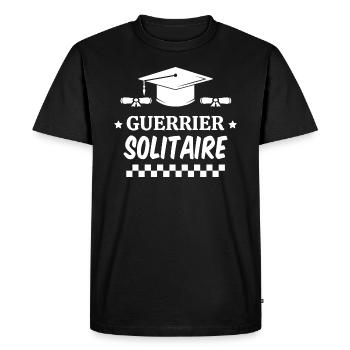 guerrier solitaire - T-shirt Premium bio Homme - noir - Devant - Nico (187cm)