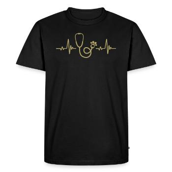 Fréquence Du Pouls Du Stéthoscope - Vétérinaire - T-shirt Premium bio Homme - noir - Devant - Nico (187cm)