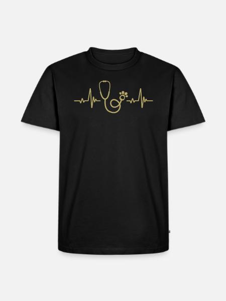 Stethoscope Pulse Rate - Veterinary - Men's Premium Organic T-Shirt - black