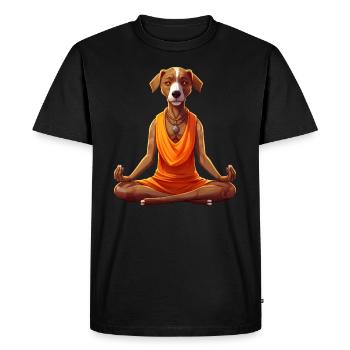 Yoga pour chien / Chien Yogi - T-shirt Premium bio Homme - noir - Devant - Nico (187cm)