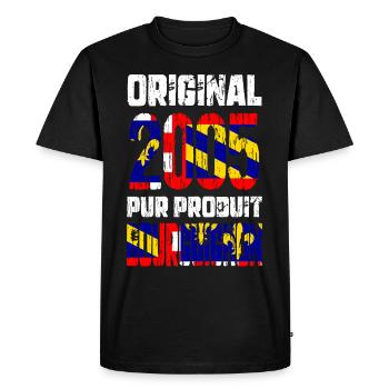 Anniversaire 20 ans - Original - 2005 Bourguignon - T-shirt Premium bio Homme - noir - Devant - Nico (187cm)