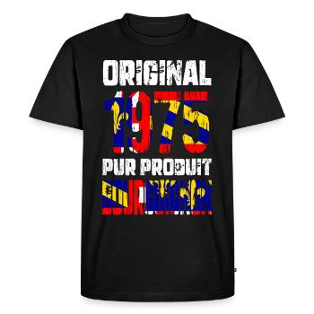 Anniversaire 50 ans - Original - 1975 Bourguignon - T-shirt Premium bio Homme - noir - Devant - Nico (187cm)
