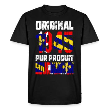 Anniversaire 80 ans - Original - 1945 Bourguignon - T-shirt Premium bio Homme - noir - Devant - Nico (187cm)
