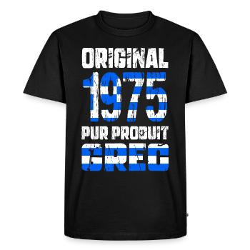 Anniversaire 50 ans - Original 1975 - Grec - T-shirt Premium bio Homme - noir - Devant - Nico (187cm)