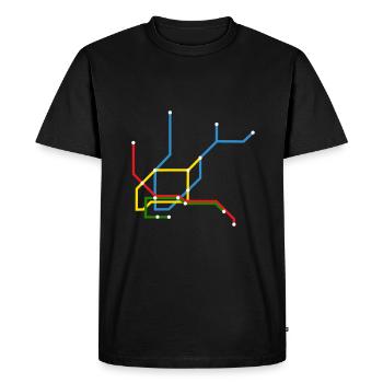 Hamburg Underground Underground Underground Rainbow - Men's Premium Organic T-Shirt - black - Front - Nico (187cm)