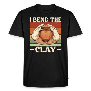 Pottery I Bend The Clay Ceramics - Men's Premium Organic T-Shirt - black - Front - Nico (187cm)