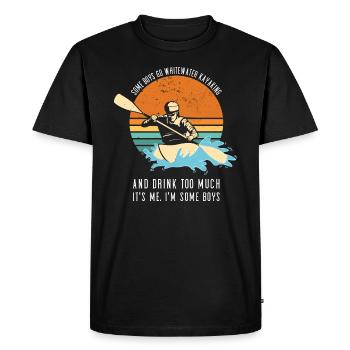 Certains garçons font du kayak en eau vive et boivent beaucoup - T-shirt Premium bio Homme - noir - Devant - Nico (187cm)