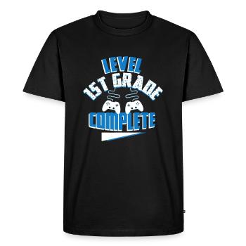 Dernier jour de l’école Niveau 1ère - T-shirt Premium bio Homme - noir - Devant - Nico (187cm)