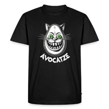 Cat Avocado - Men's Premium Organic T-Shirt - black - Front - Nico (187cm)