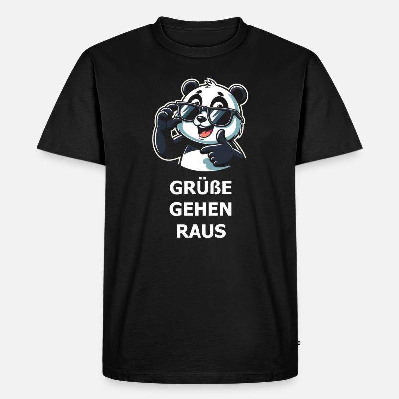 Pandabär cool - Männer Premium Bio T-Shirt - Schwarz
