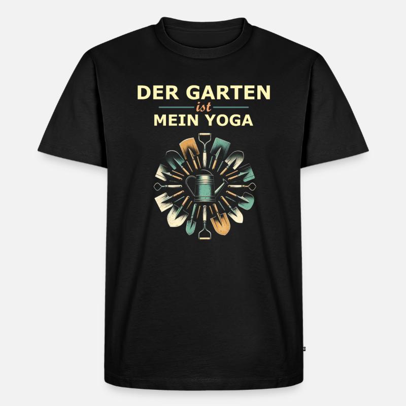 Spruch Garten - Männer Premium Bio T-Shirt - Schwarz