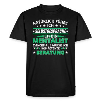 Je me parle à soi-même - Édition Mentaliste - T-shirt Premium bio Homme - noir - Devant - Nico (187cm)