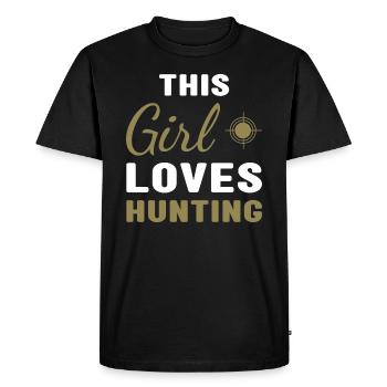 chasseur Cette fille aime la chasse - T-shirt Premium bio Homme - noir - Devant - Nico (187cm)