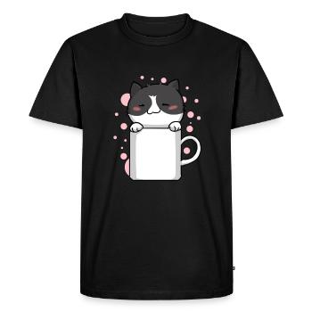 Kitty Kawaii Chat mignon Kawaii - T-shirt Premium bio Homme - noir - Devant - Nico (187cm)