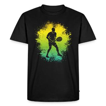 Tennis Entraîneur de tennis Garçons Enfants Joueur de tennis - T-shirt Premium bio Homme - noir - Devant - Nico (187cm)