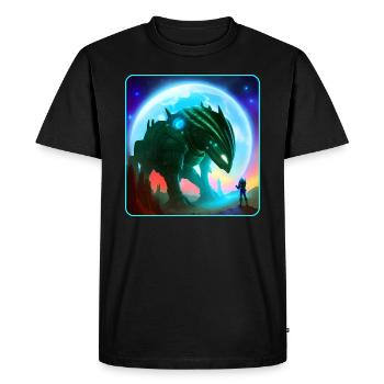 Astronaut and Alien Machine - Men's Premium Organic T-Shirt - black - Front - Nico (187cm)