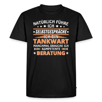 I'm Talking to Myself - Gas Station Attendant Edition - Men's Premium Organic T-Shirt - black - Front - Nico (187cm)