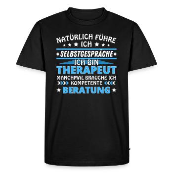 Je me parle à soi-même - Édition thérapeute - T-shirt Premium bio Homme - noir - Devant - Nico (187cm)