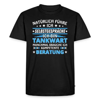 I Talk to Myself - Petrol Station Attendant Edition - Men's Premium Organic T-Shirt - black - Front - Nico (187cm)